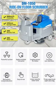 Máquinas de fregado de suelos automáticas comerciales de doble cepillo con batería eléctrica de alta eficiencia