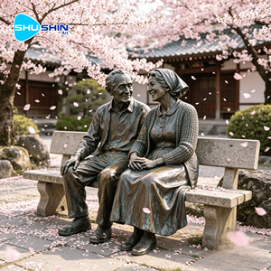 Scultura di Panchina in Bronzo a Grandezza Naturale con Design Tradizionale/Moderno, Personalizzabile per Spazi Pubblici Esterni - Product Image 6