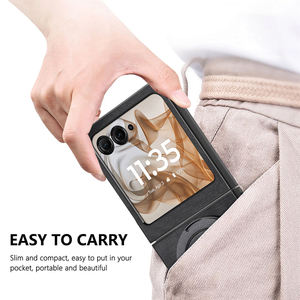 Funda para Teléfono Móvil <span class=keywords><strong>Motorola</strong></span> <span class=keywords><strong>Razr</strong></span> 50/60 - Diseño Delgado de PC Rígido con Anillo Giratorio y Soporte, Protección Anticaídas, Estilo Simple y Moderno - Product Image 6