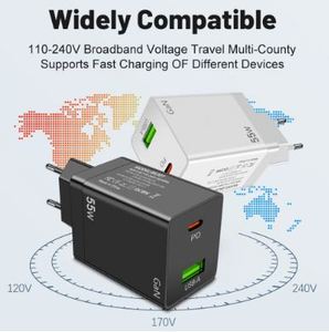 ที่ชาร์จ55W USB PD + QC3.0 USB ชาร์จเร็วที่ชาร์จติดผนังปลั๊ก EU US ที่ชาร์จติดผนังสำหรับ iPhone 15 14 13 - Product Image 2