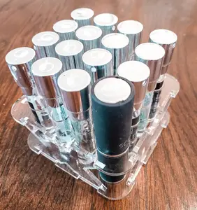 Bottiglia di tubo di profumo Scentbird piccola in Plexiglass trasparente e supporto acrilico per bottiglia di colonia
