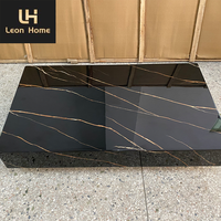 Table basse centrale en marbre naturel noir de style italien luxueux et simple