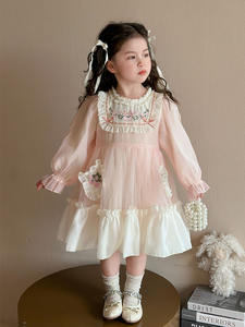 Lente En Herfst 2025 Nieuwe Stijl Stijlvolle Kinderen Lente Lange Mouwen Prinsessenjurk Meisje Chiffon Jurk - Product Image 2