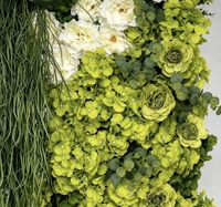 Mur de fleurs artificielles de haute qualité, vert, blanc, rose, pivoine, fleurs décoratives, mur de fleurs pour scène