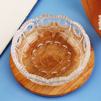 Assiette créative en verre gaufré de style européen tournesol assiette de fruits secs table basse ornement plateau base assiette à bonbons