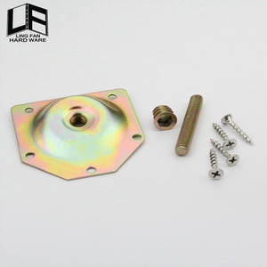 Placa de montaje en ángulo para sofá, Base de pata de mesa de acero al carbono, 70x67mm, M8, patas de muebles de 5/16 pulgadas, Metal, acero al carbono - Product Image 2