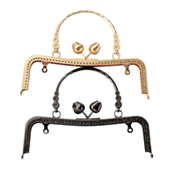MZhardware poignée sac à main cadre bricolage baiser serrure sac porte-monnaie en relief rose tête de fleur or trois fleur poignée baiser serrure