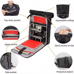 Sac à dos pour appareil photo de grande capacité, imperméable, gris, pour voyages et photographie, échantillon gratuit - Product Image 4