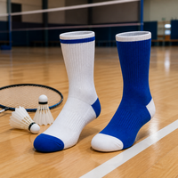 Chaussettes de sport en coton renforcé Academy Supply pour badminton, avec semelle en tissu éponge, logo personnalisé, pour terrains intérieurs et cyclisme