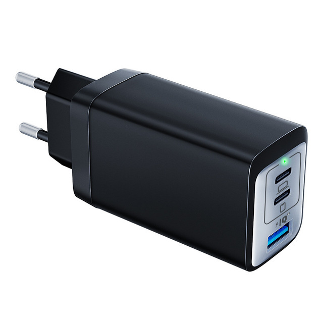 Gallium Nitride PD65W Three-port Fast Charging Type-C USB-A Laptop Charger European Standard