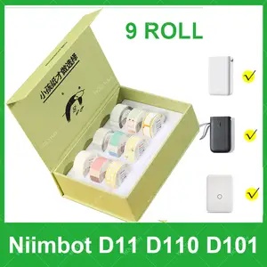 Niimbot-papel adhesivo para impresora D11 D110 D101, cinta autoadhesiva impermeable, color blanco, para impresora Niimbot D110