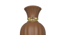 Flacon de parfum ovale de luxe côtelé vide avec bouchon décoratif évasé, couleur personnalisable