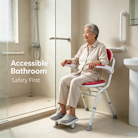 Chaise de douche moderne pour personnes âgées et handicapées, siège de sécurité de salle de bain en alliage d'aluminium avec dossier réglable