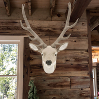 Simulation tête de cerf tenture murale tête de cerf accrocher pendentif orignal wapiti tête de cerf pour noël animaux décoration murale
