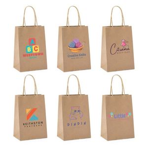 ถุงกระดาษคราฟท์สีน้ำตาลพร้อมหูหิ้วสำหรับใส่ของชำพิมพ์โลโก้ได้ตามต้องการ - Product Image 3