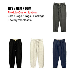 Custom 100% Pure Linen Luxury Pants <strong>Men</strong> High Quality Summer Thin Vacation <strong>Travel</strong> Loose Straight Leg <strong>Trousers</strong> for <strong>Men</strong> - Product Image 1