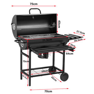 Griglia <span class=keywords><strong>BBQ</strong></span> <span class=keywords><strong>in</strong></span> Acciaio Stile Coreano Premium Resistente con Affumicatore Offset, Rivestimento <span class=keywords><strong>in</strong></span> Polvere, Fusto <span class=keywords><strong>in</strong></span> <span class=keywords><strong>Ghisa</strong></span>, Carrello Pieghevole per Carbonella CE - Product Image 5