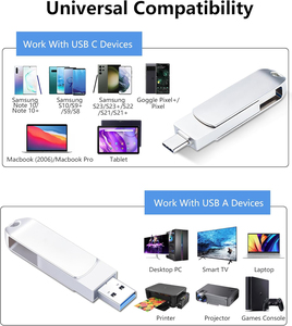 OTG <span class=keywords><strong>USB</strong></span> Stick Flash Drive kép 2 trong 1 <span class=keywords><strong>USB</strong></span> Flash <span class=keywords><strong>Memory</strong></span> Stick điện thoại di động Pendrive cho Android Điện thoại thông minh 16GB đến 512GB - Product Image 3