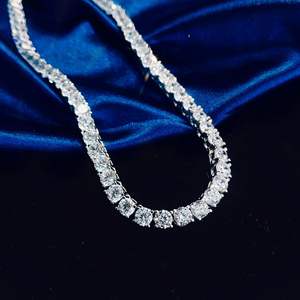 925 Sterling <b>Silver</b> Ice Out Diamond <b>Tennis</b> Chain <b>Necklace</b> 4mm Women Chain Bling Bracelet Fashion Women Jewelry - Product Image 3