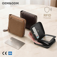 Portefeuille RFID personnalisé de luxe élégant et haut de gamme 3318 h avec fermeture éclair intégrale et protection anti-RFID pour un usage quotidien, le bureau, le travail et les voyages