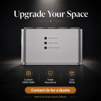 Diffuseur de parfum en aluminium à 5 canaux 5x20ml WiFi sans fil avec lumière RGB à 5 niveaux pour hôtel, spa, maison, machine à parfum OEM personnalisée