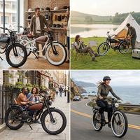 Bicicleta Eléctrica Vintage Personalizada de Alta Velocidad de 500 W con Neumáticos Gruesos para Programas de Marca OEM