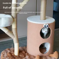 Arbre à chat en bois massif, structure d'escalade pour chat, maison pour chat, design intégré, modèle 12, style minimaliste, utilisation toute l'année, arbre à chat Hebei