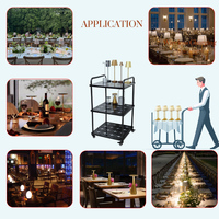 Lampe de table LED rechargeable alimentée en courant continu portable moderne 48 lampes chariot restaurant hôtel chargeur sans fil chariot station