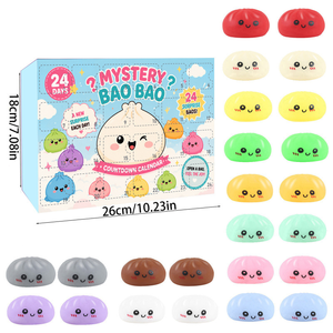 Caja Sorpresa de 24 Juguetes Bao de Dumpling Misteriosos, Juguetes Blandos TPR Multicolor de Comida de Simulación, Calendario de Adviento Sorpresa, Juguete Sensorial - Product Image 2