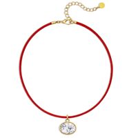 En stock Collier en cuivre coloré avec chaîne torsadée et zircon pour femme, pendentif carré incrusté de diamants, style niche luxe léger, polyvalent