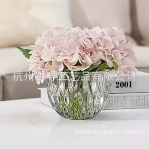 <b>Artificial</b> <b>Hydrangea</b> Scented Flower Glass Vase Minimalist Style Wedding Decor Reusable Aromatherapy Ornament - Product Image 1