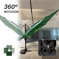 Parasol de terrasse moderne pour l'extérieur, 3*3M, parasol cantilever commercial imperméable pour hôtel, restaurant