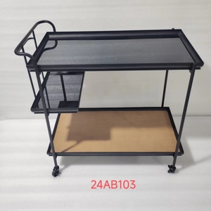 Carrito de Servicio Metálico de Diseño Moderno, 3 Niveles, 4 Ruedas, Plegable, Multifuncional, para Cocina, Eventos, Bodas, Reuniones Familiares, Hotel - Product Image 2