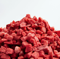 Gedroogde aardbeienjamblokjes, natuurlijke fruitsmaak, aangepaste verpakking, groothandelsprijs voor bakkerij, desserttopping