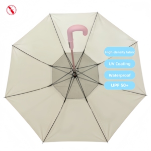 Parapluie ventilateur rechargeable 1149R avec écran intégré et poignée batterie, baleines en carbone ultra-légères, tissu UPF50+, double usage soleil et pluie - Product Image 3