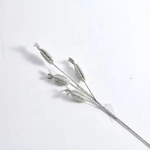 Free samples Handmade crafts Cheap silver artificial flower branches Christmas crafts Artificial branch