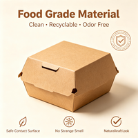 Boîte à hamburger en kraft écologique biodégradable, boîte à clapet de qualité alimentaire recyclable pour la vente à emporter, la restauration en gros