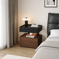 Table de Chevet Flottante Moderne Écologique et Durable avec Compartiment Caché et Lumière LED – Luxe Haut de Gamme pour Chambre, Hôtel et Salon (Vente en Gros)