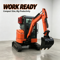 Mini-excavatrice diesel 2 tonnes 3,5T, micro-chenillée, petite taille, stock UE, livraison locale DDP, neuve, entrepôt allemand