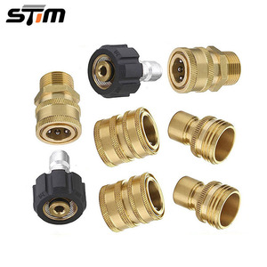 Stim Brass High <b>Pressure</b> <b>Hose</b> Connector 3/8 M22 Quick Connect For Car <b>Washer</b> Water Gun - Product Image 1