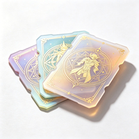 Tarjetas Coleccionables TCG con Corte Irregular, Redondas, Hexagonales, en Forma de Corazón, Cuadradas, Holográficas, con Diseño de Dragón y Borde Dorado en Relieve