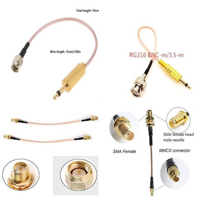 Manufacturer Direct Supply RF Antenna Connection Extension Cable MMCX to SMA BNC 3.5mm for Router Network Card WIFI 6E Adapter