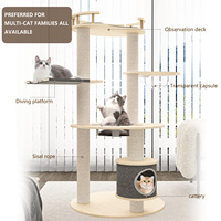 Arbre à chat robuste à structure renforcée, hauteur réglable, design écologique, grand condo pour chats, pour grimper et dormir