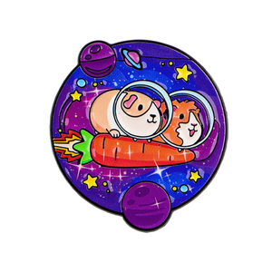 Broche astronaute mignonne en émail pour cochon d'Inde, idéale pour badges, sacs à dos, vêtements, accessoires, bijoux amusants, cadeaux pour amis - Product Image 3