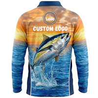 Chemise de pêche à manches longues personnalisée UPF 50+ Évacuation de l'humidité Séchage rapide Respirante Vêtements de pêche par sublimation Marque privée