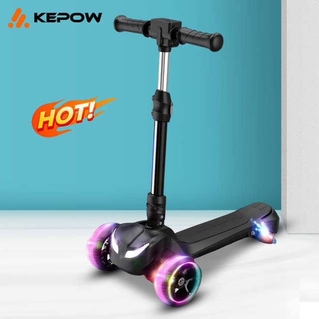 Hot Selling High Quality 2024 New Model Cool Cheap Price 3 Wheels Electric Kids Kick Pedal Scooter With Led Lights for Kid