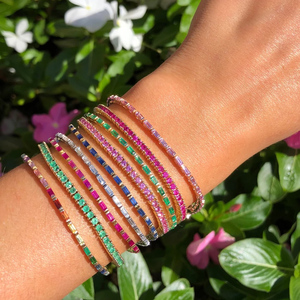 Gemnel 925 Sterling Silver Tennis Diamond <strong>rainbow</strong> <strong>Bracelets</strong> &amp; Bangles - Product Image 2