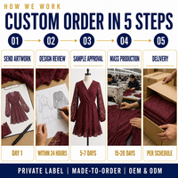 Robe mini trapèze sur mesure pour femme en dentelle florale, taille haute, avec bordure en dentelle assortie, coloration personnalisée, vente en gros OEM ODM