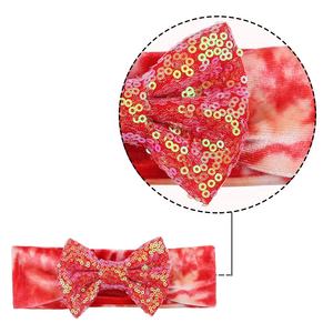 Ziming الاطفال 4 بوصة الترتر القوس و التعادل نسيج مصبوغ القوس رباط رأس مطاطي متعددة الألوان الأطفال هيرباند السائبة بيع - Product Image 4