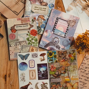 JAI IMAN <span class=keywords><strong>Kit</strong></span> de <span class=keywords><strong>Pegatinas</strong></span> Autoadhesivas de PET Impermeables con Diseño Floral Vintage del Universo, 20 Páginas (4.5in*6.6in), para Laptop - Product Image 4